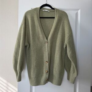 Zara Olive Green Cardigan Sweater